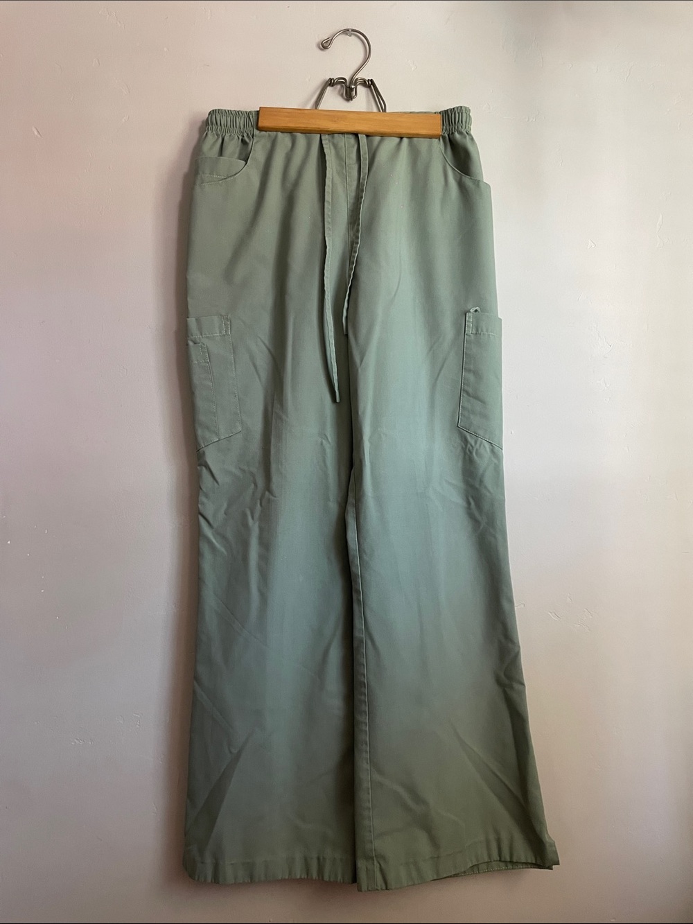 •| pale green scrub pants